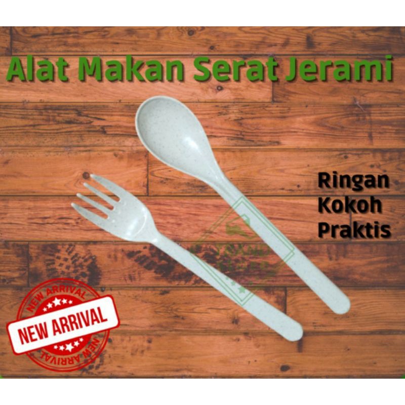 Sendok Garpu Set BPA FREE Gandum jerami microwave safe