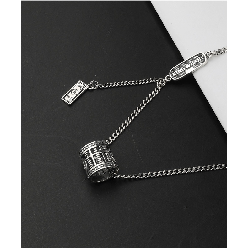 Kalung Rantai Model Hollow Gaya Retro Korea Warna Silver