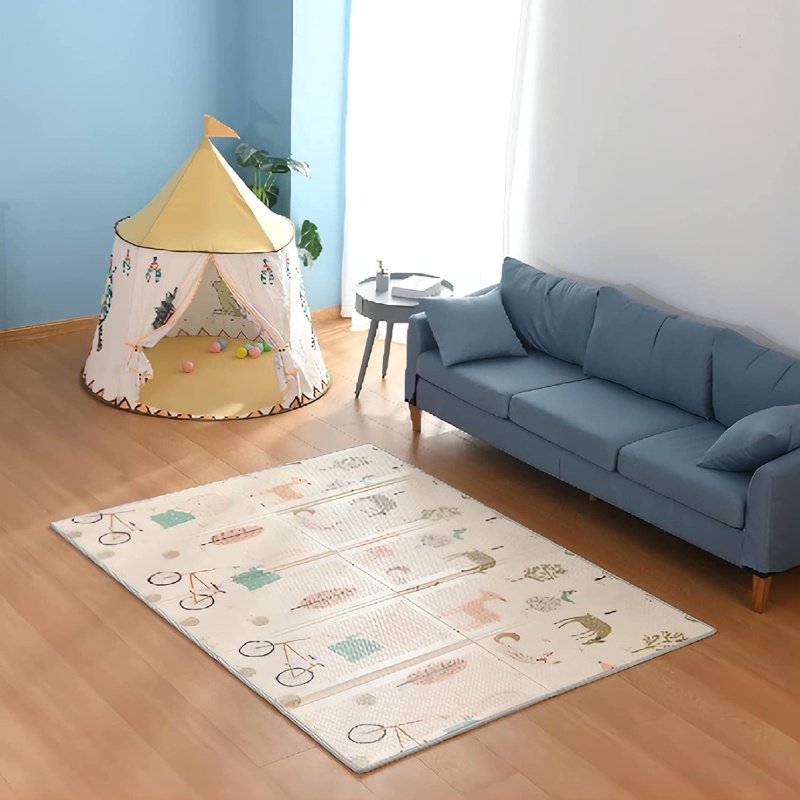 Playmat Bayi Matras Bayi Karpet Lipat Bayi Tikar Lipat Anak Bayi Motif Random Ukuran (180cm) GOSHOP88