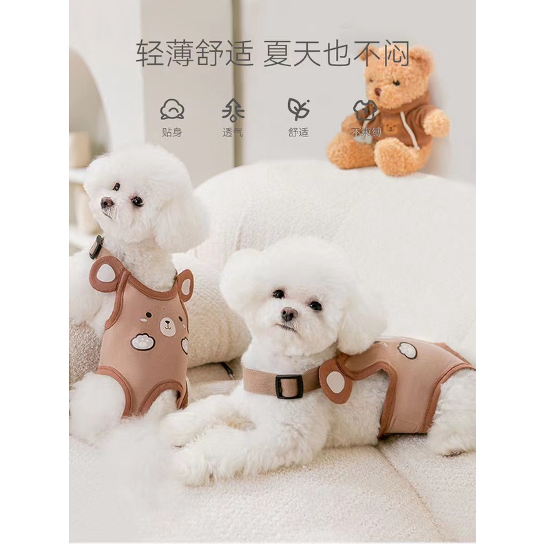 CLEARANCE PET ANJING KUCING HEWAN KELINCI DRESS BAJU LOOP MENSTRUAL LUCU KOREAN COUPLE PELAMPUNG TALI SEAT BELT