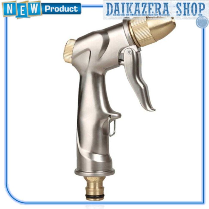 Semprotan Air Steam Cuci Mobil Nozzle Tembaga Pure Copper Water Gun - Silver