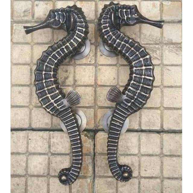 HANDLE KUNINGAN KUDA LAUT ANTIK