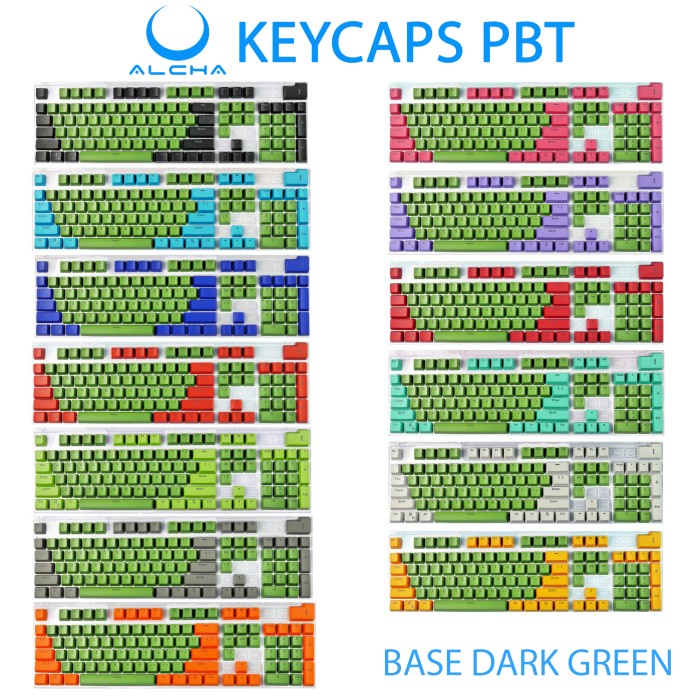 ALCHA KEYCAPS PBT DOUBLE SHOT CUSTOM MIX 2 WARNA MECHANICAL KEYBOARD - RANDOM