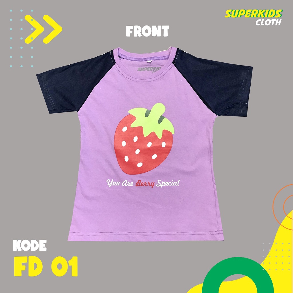 BAJU ANAK PEREMPUAN / KAOS ANAK PEREMPUAN / PAKAIAN ANAK CEWEK KAOS ANAK PEREMPUAN LENGAN PENDEK SWEETS ECER GROSIR SUPERKIDS CLOTH 1 - 11 TAHUN