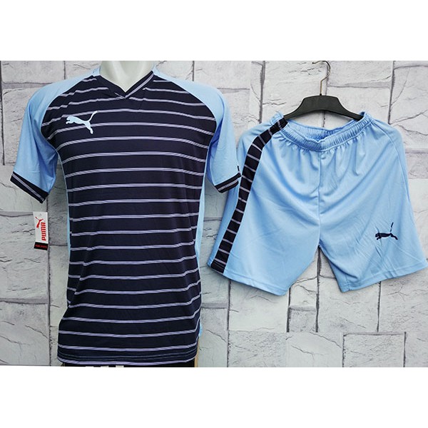 Perlengkapan olahraga Baju Futsal-Kostum Bola-Sports Puma Navy garis