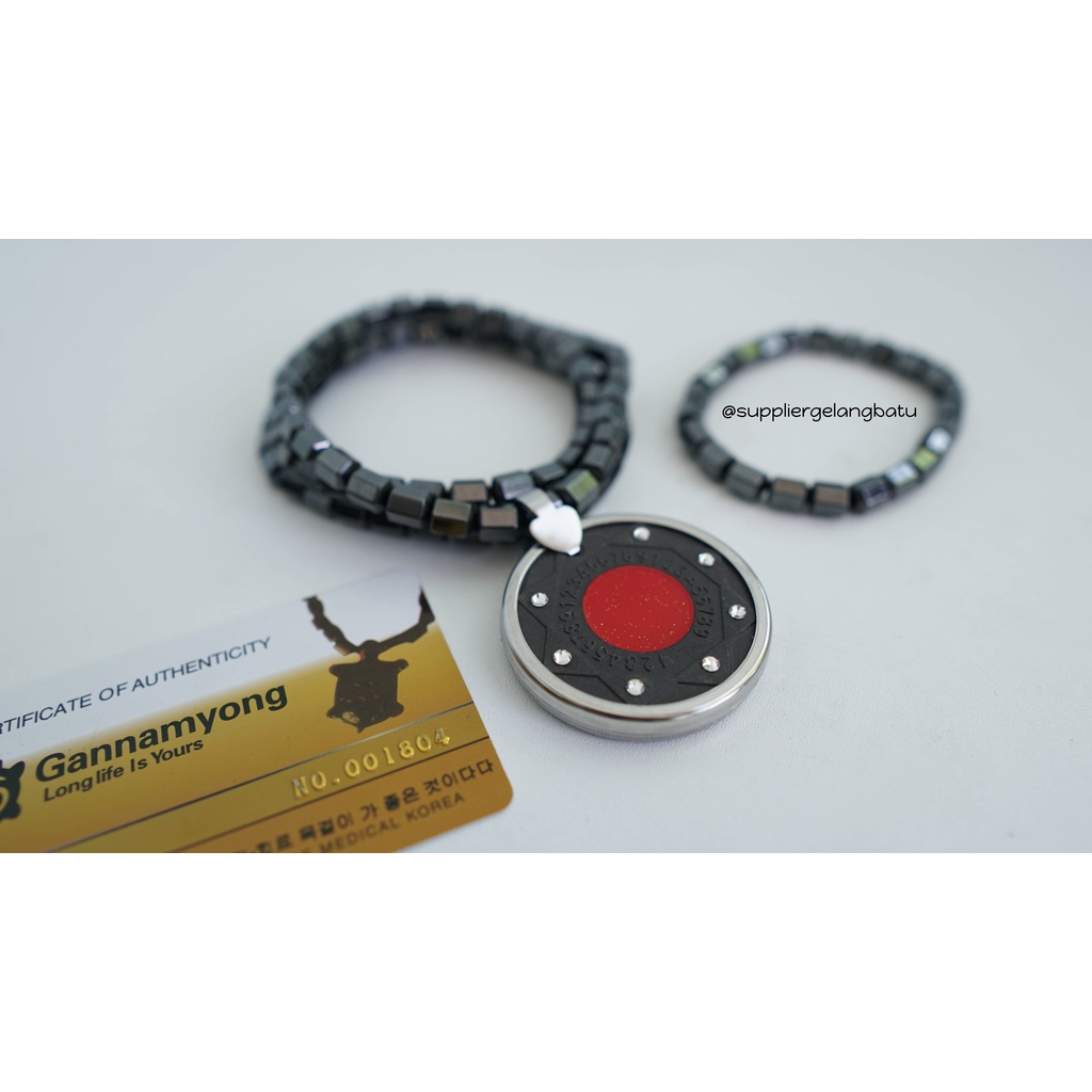 PROMO Kalung bioglass quantum MERAH BIOMAGNET bonus gelang sertifikat