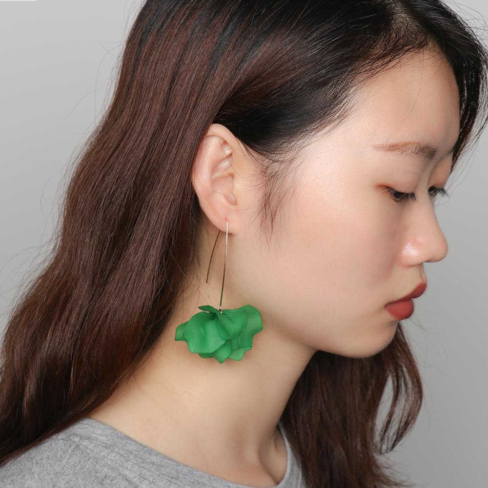 Anting Bunga LILY Elegan Panjang Drop Perhiasan Handmade Hook