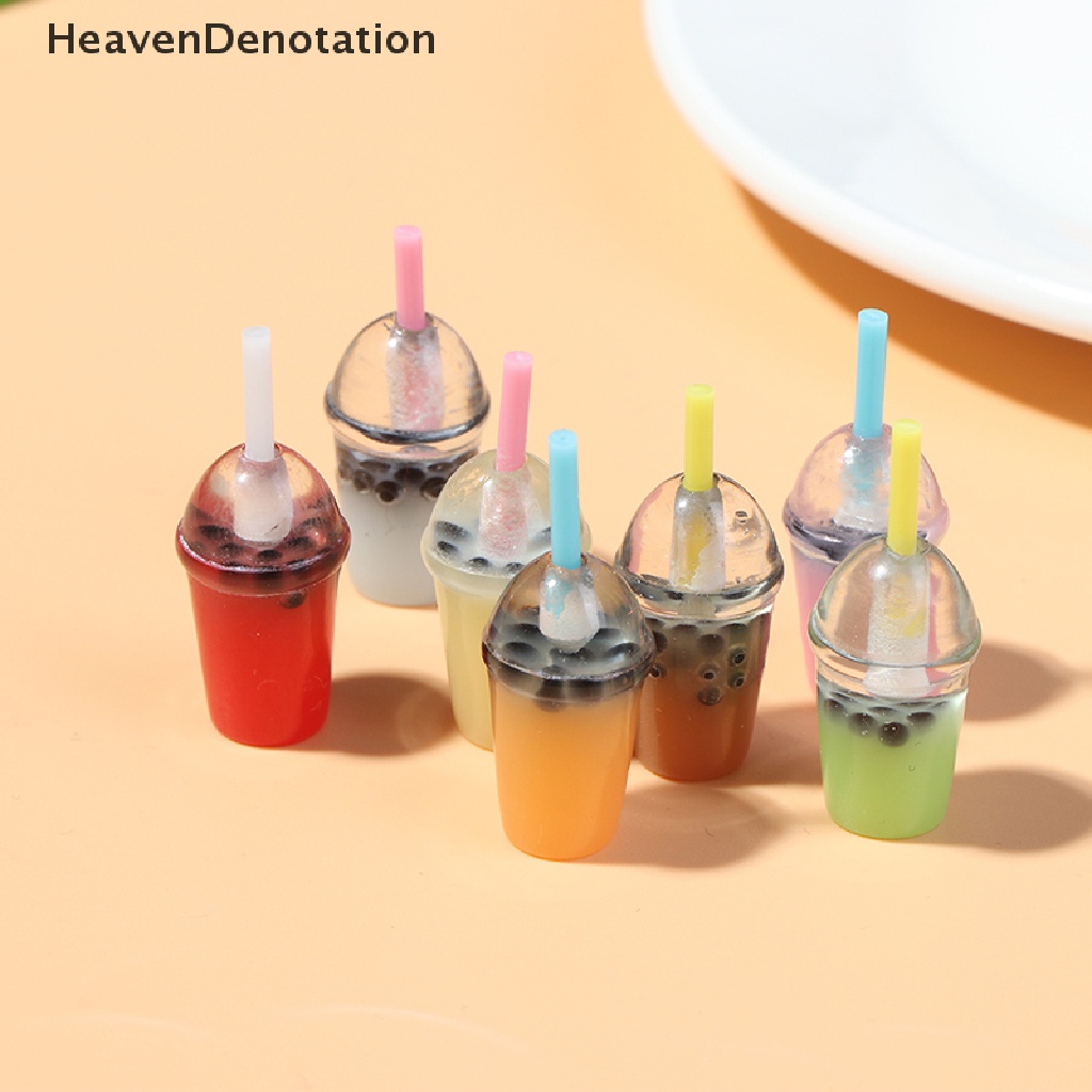 (Heavendenotation) 5pcs Miniatur Gelas Pearl Milk Tea Skala 1: 12 Untuk Rumah Boneka