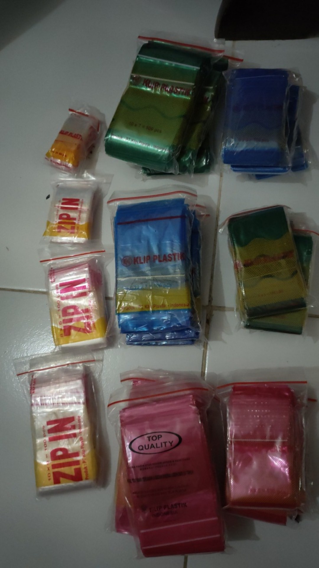 Klip Plastik Klip Warna Obat Merah Pink Hijau Biru 7x10 100 Pcs Polos