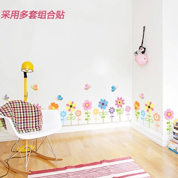 RELIZA WALL STICKER / STIKER DINDING BUNGA BUTTERFLY COLOUR FLOWERS JM8274