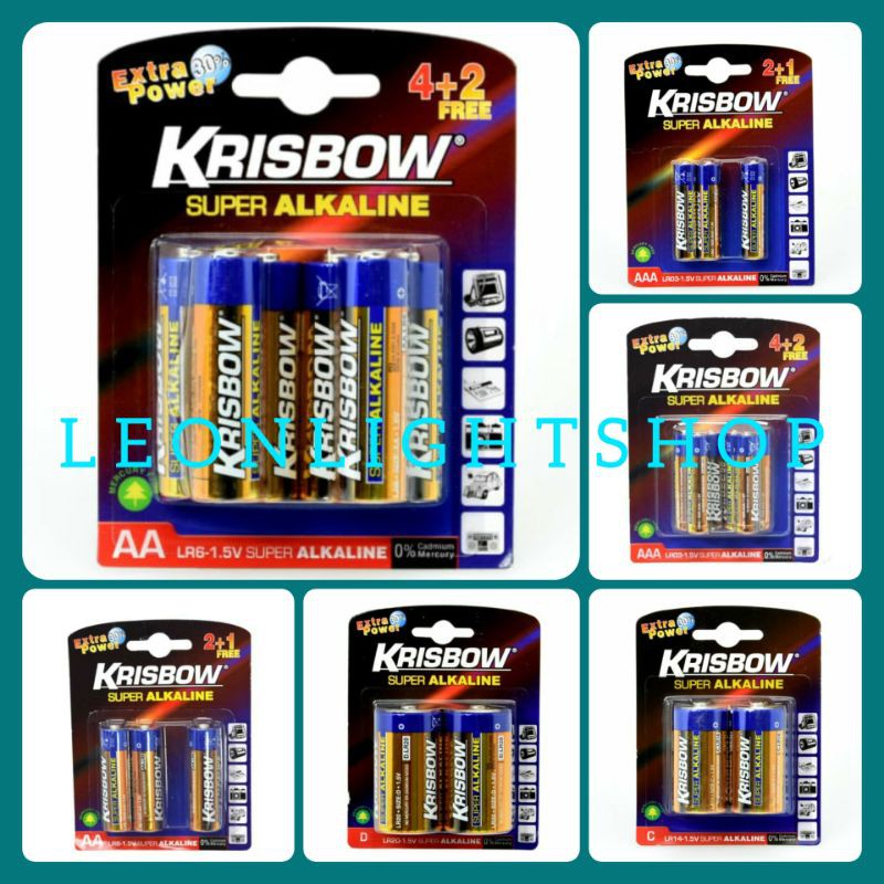 KRISBOW BATERAI/BATRE ALKALINE AA/AAA ISI 3 DAN 6 PCS/ BATERAI TYPE C/ TYPE D/ TYPE 9V/BATRE KANCING/BATERAI REMOTE MOBIL/MACAM MACAM TYPE BATERAI ACE