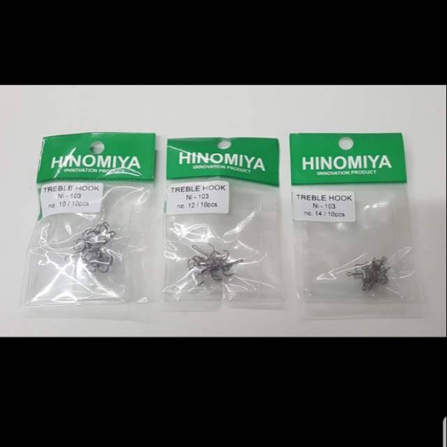 TREBLE HOOK &quot;HINOMIYA&quot; Ni - 103 (Color BLACK NICKLE)