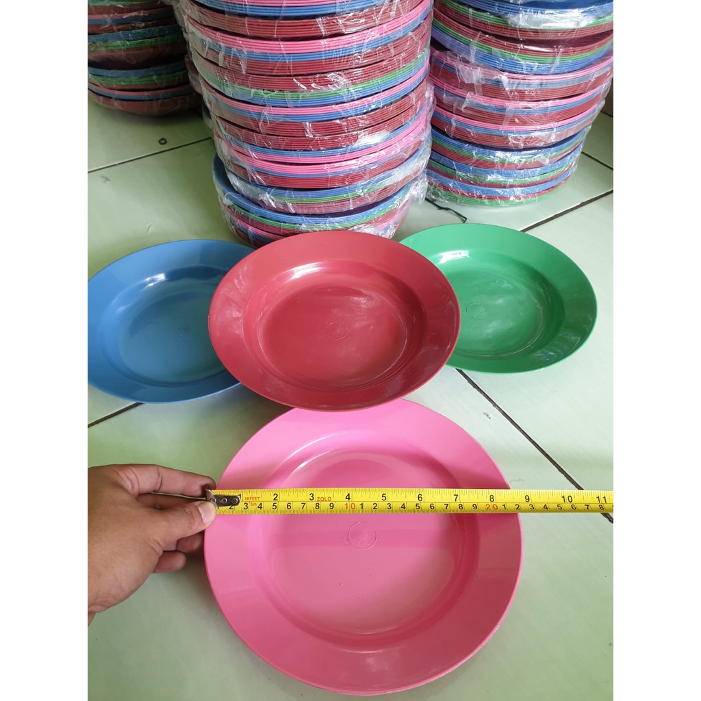 12 PCS Piring Plastik 8,5 INCH / Piring Makan Plastik SET 1 LUSIN