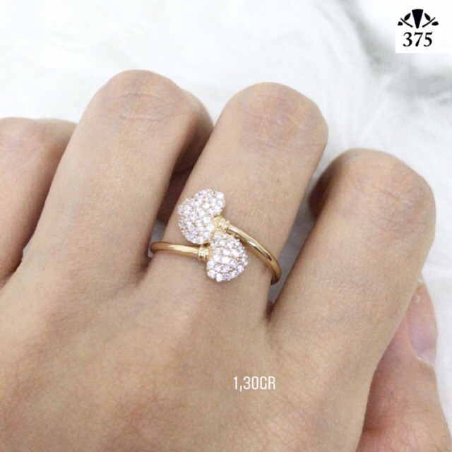 TM375 CINCIN SPIRAL HATI EMAS ASLI