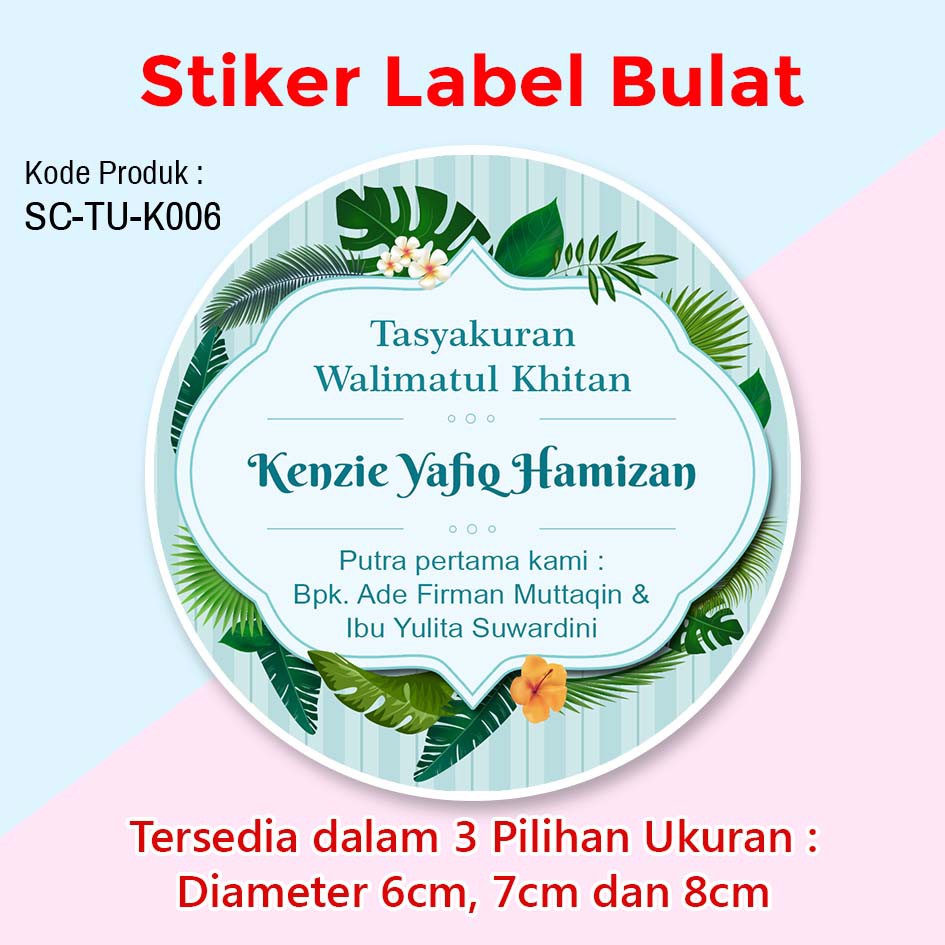 Stiker Label Khitanan Anak Sticker Tumpeng Mini  Souvenir 