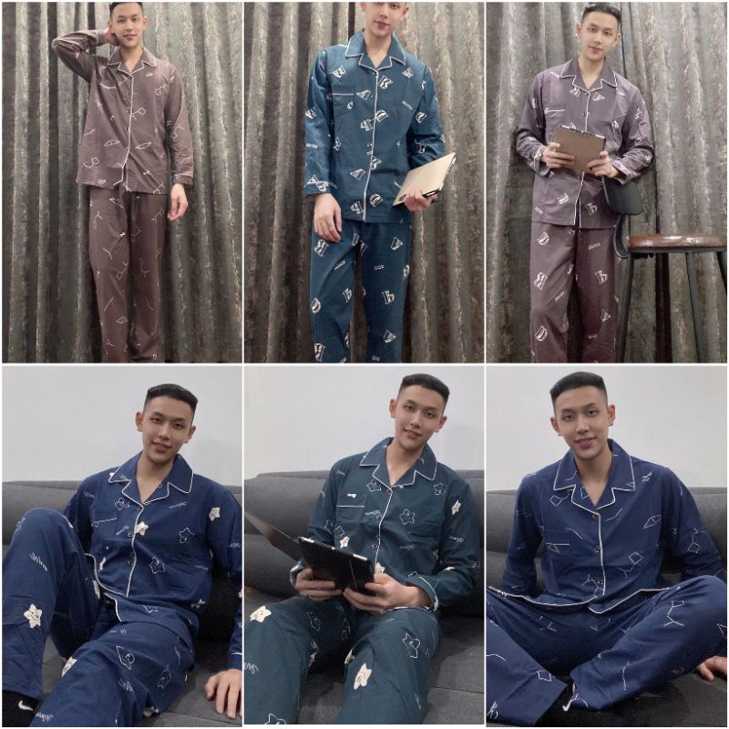 PIYAMA  MODEL KANCING IMPORT / BAJU TIDUR PRIA DEWASA PP KAOS