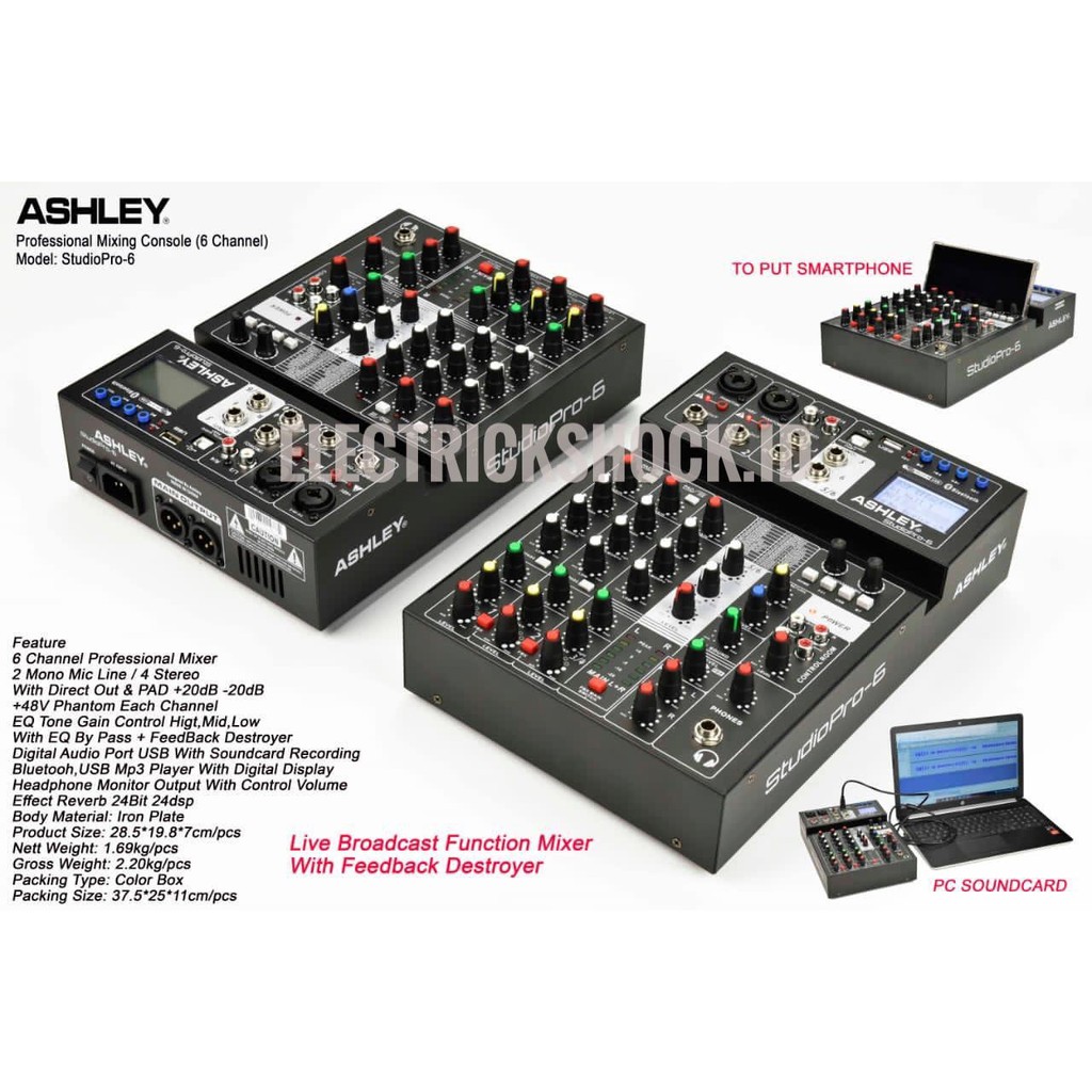 MIXER ASHLEY STUDIO PRO 6 / STUDIO PRO6 ORIGINAL