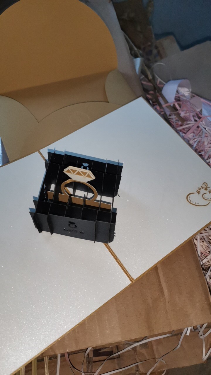 Kartu 3d Tiga Dimensi Bentuk Cincin Married Nikah Kawin Untuk Hadiah Anniversary Lamaran! Ready Stok