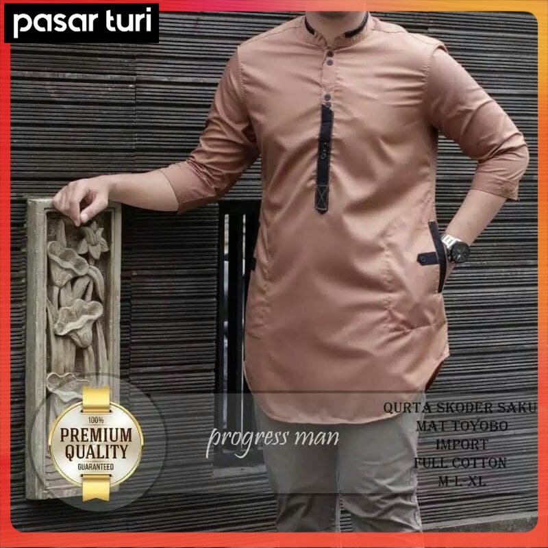 [ORIGINAL] TERBARU KOKO PRIA KURTA LENGAN 3/4 FASHION TERLARIS KEMKO MODERN BAJU MUSLIM DEWASA