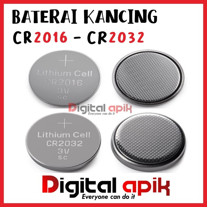 Battery CR2016 CR2032 Lithium Baterai Koin Jam Remote CMOS RTC DS3231