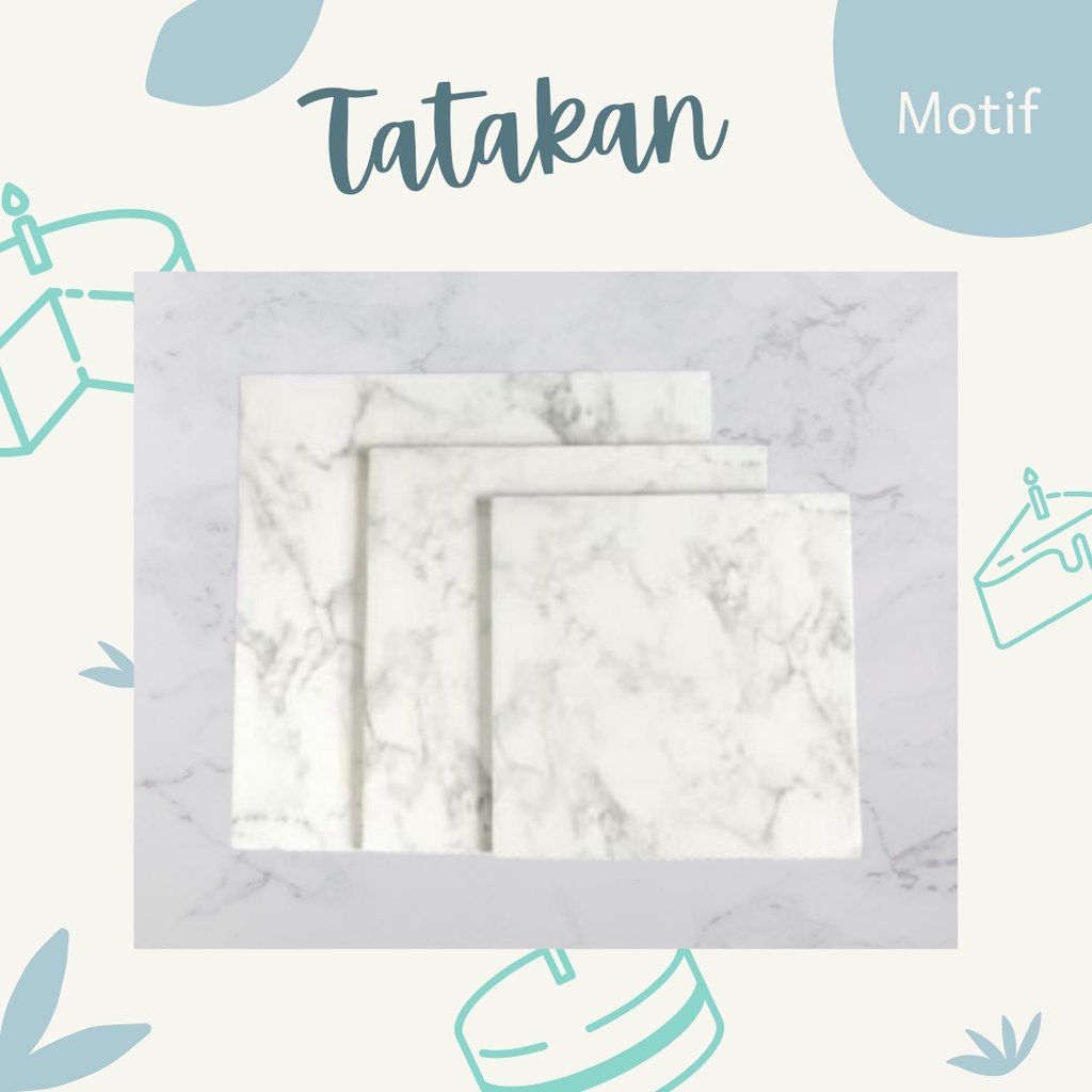 Tatakan Kotak Nicole Marble / Tatakan Kotak Tebal Nicole / Tatakan Nicole Marble / Cake Tray