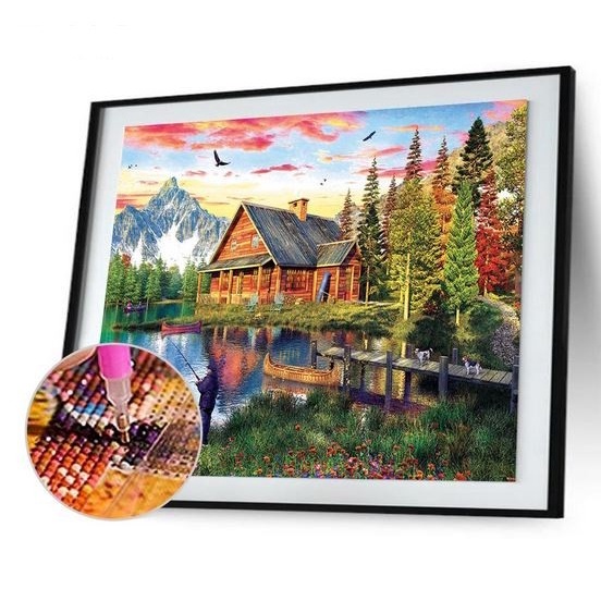 

DIY Full Drill Diamond Painting - 5D Going Fishing Scenery Stitch Kit