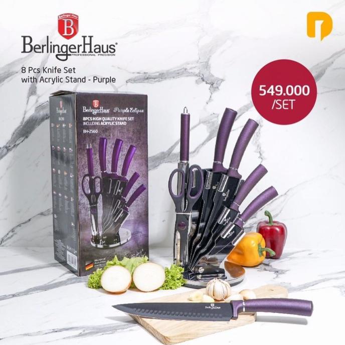 

SET PISAU DAN GUNTING DAPUR BERLINGER HAUS 8 PCS KNIFE SET WITH ACRYLI BVN65496G