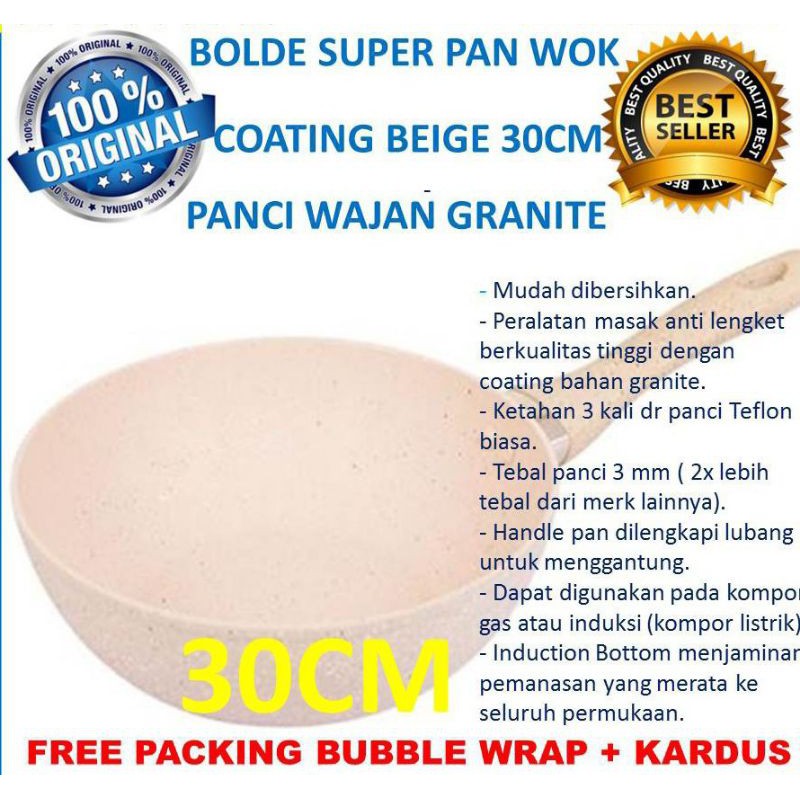Bolde Panci Anti Lengket Wajan Granit Ceramic Super Pan Keramik Pen