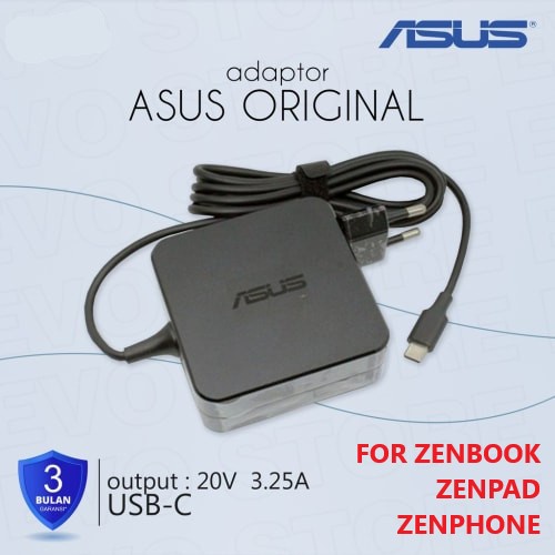 Adaptor Charger Laptop Asus 65W USB Type C ORI ZenBook 3 UX490UA 5in1 5 in1 5in 1 typeC tipeC tipe C