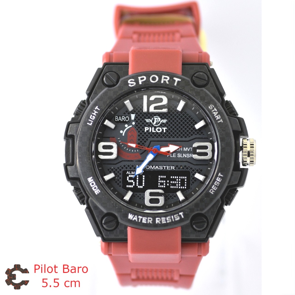 BEST SELLER JAM TANGAN PRIA PILOT H23 TALI RUBBER TANGGAL AKTIF DM 5.0CM FREE BOX || JAM TANGAN PRIA FASHION PRIA PILOT