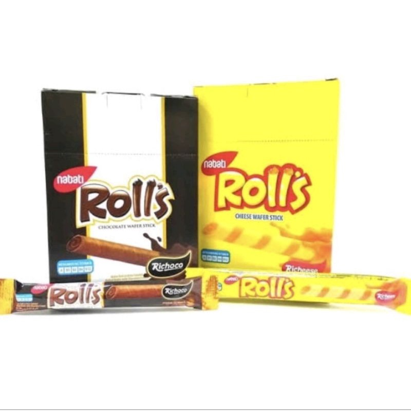 

NABATI ROLLS 20 PCS @ 8GR ALL VARIANT RICEESE KEJU RICHOCO COKLAT