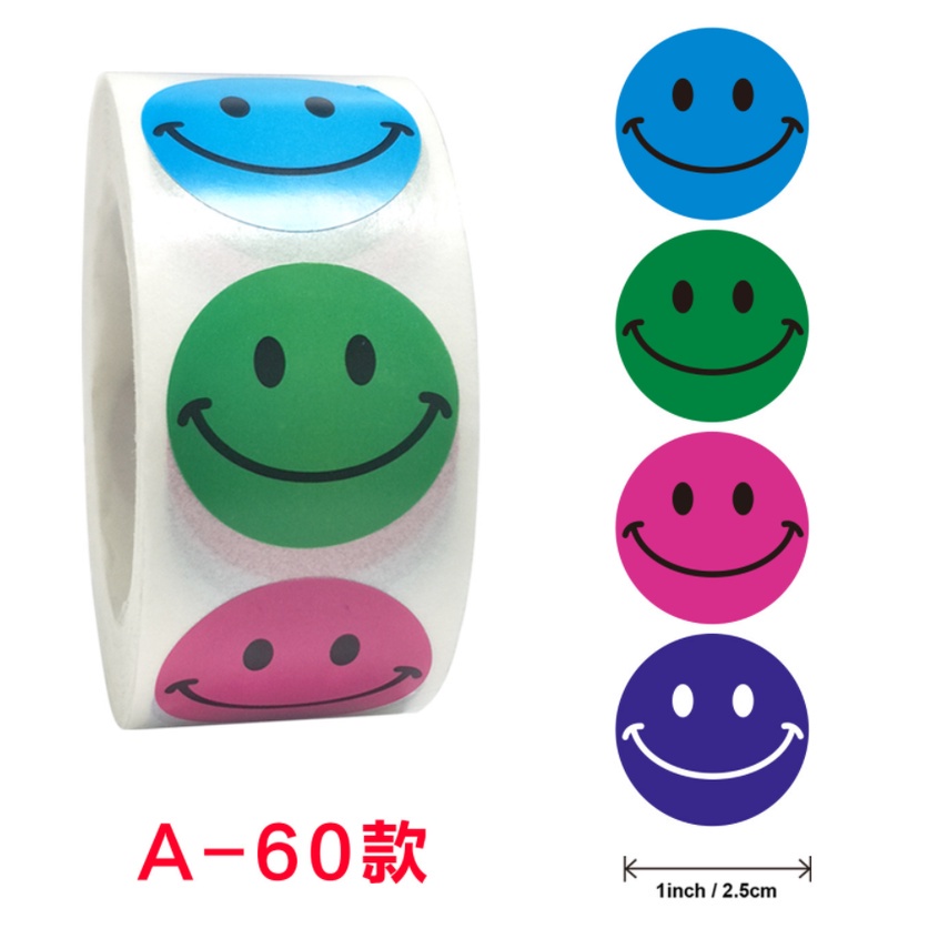 

SW01 Sticker SMILE Stiker Warna Label Seal Emotion Tempel Kado