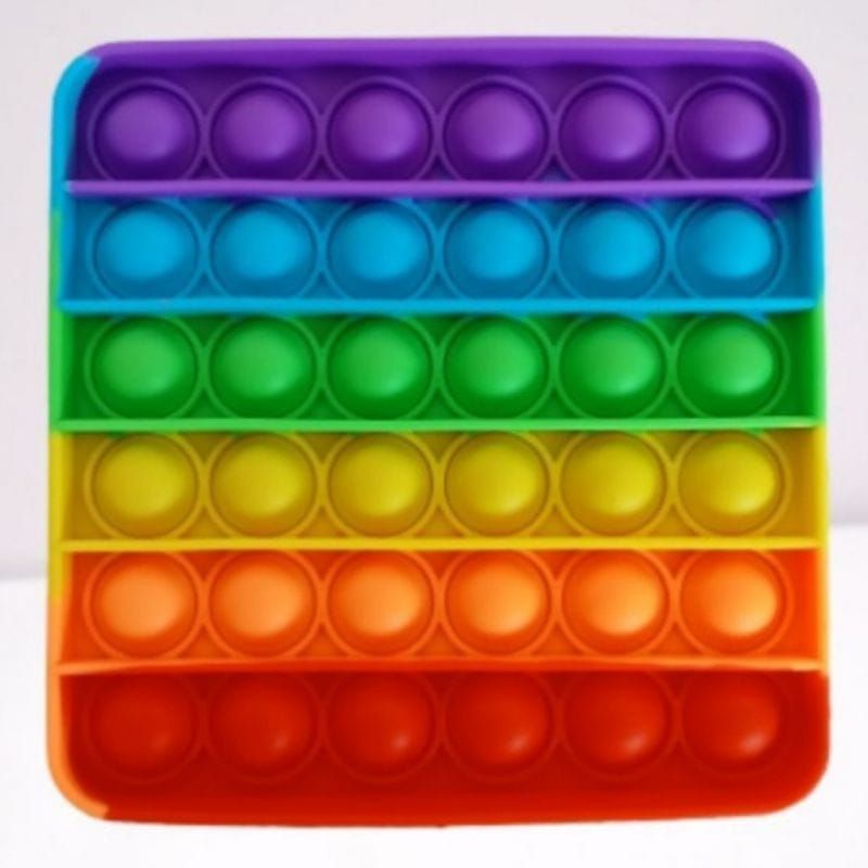 Pop It Fidget Toy Murah Rainbow Mainan Anak Penghilang Stress Toktok ⭐ Mrlion ⭐-Persegi