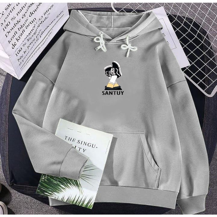 Santuy Hoodie L XL XXL Sweater Hoodie Cewek Cowok Gaya Casual Terbaru