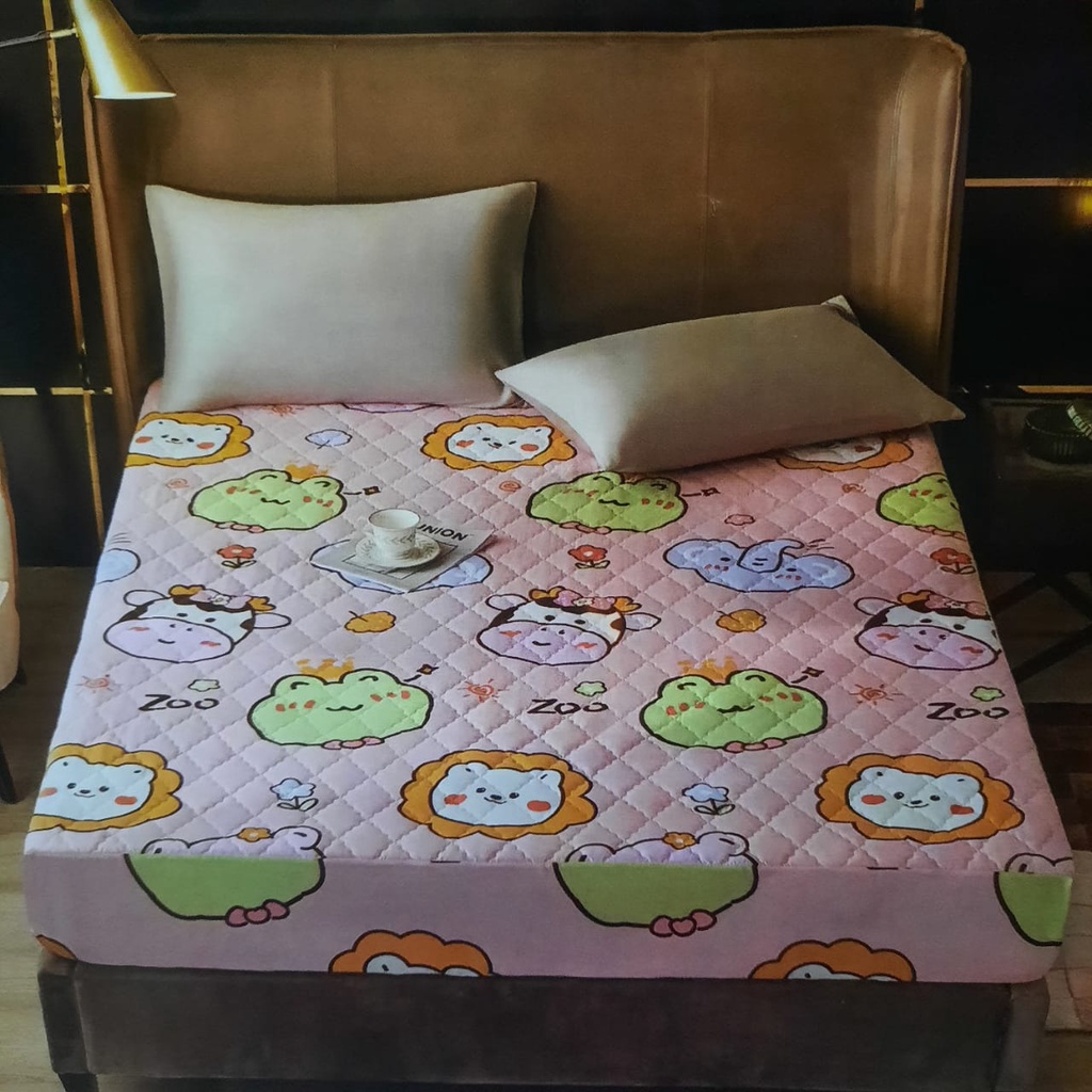 SPREI WATERPROOF IMPORT 180 X 200 CM / SPREI WATERPROOF ORIGINAL ANTI OMPOL SPREI ANTI TEMBUS / SPREI ANTI AIR BAHAN ADEM LEMBUT DAN KARET KELILING SEPREI ANTIAIR KARET KELILING ANTIPANAS ANTI TEMBUS OMPOL-PINK ZOO