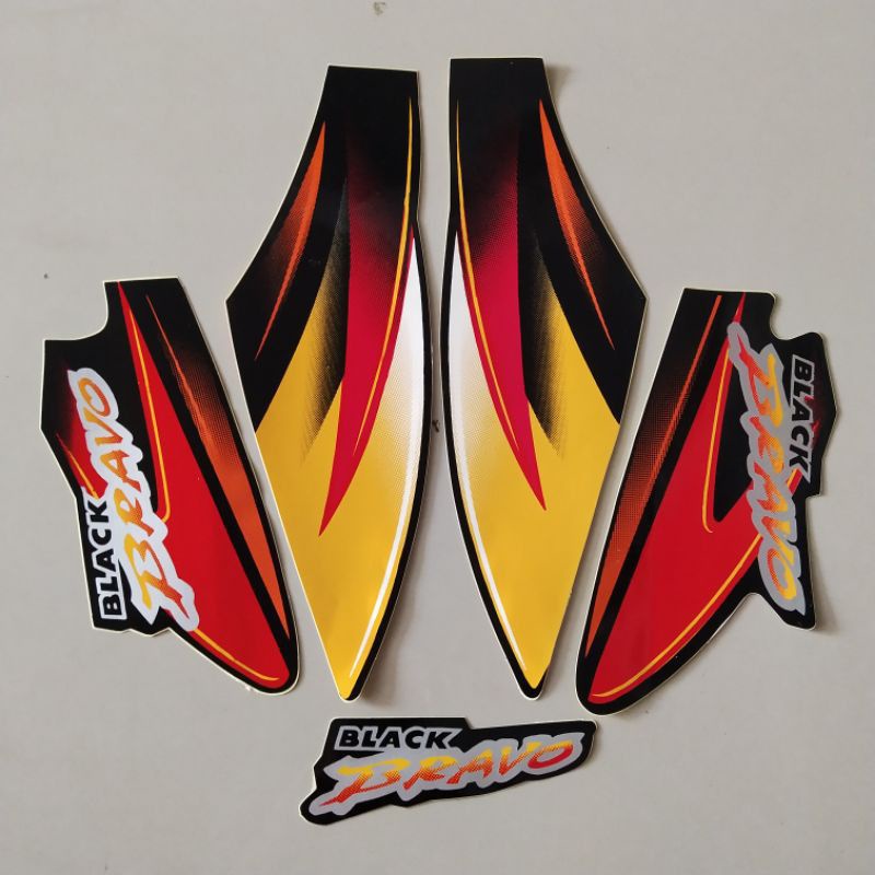 striping suzuki bravo 1998 kuning black bravo jet cooled berkualitas