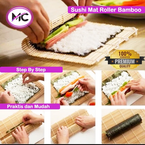 Sushi Mat Sushi Maker Roller Gulungan Sushi Roller Tikar Penggulung Bambu Bamboo Praktis Murah