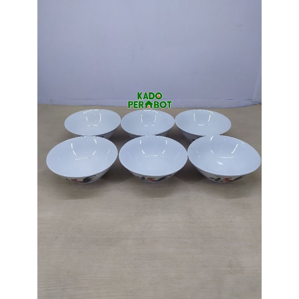 mangkok keramik ayam toyoki - mangkok ayam jago - mangkok ayam 6pcs