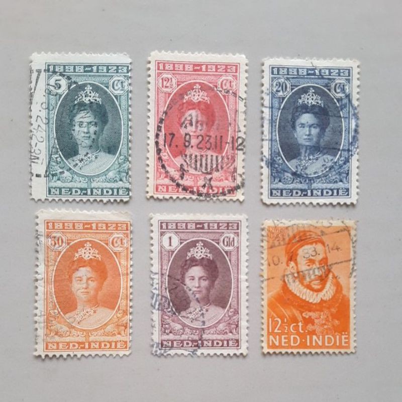 

Perangko netherland indie queen wilhelmina 1923 dan prince william I 1933 set 6 prangko
