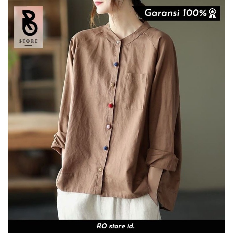 Qinara Blouse | Pakaian Blouse wanita cewe premium casual kekinian korean style pakaian wanita cewe 