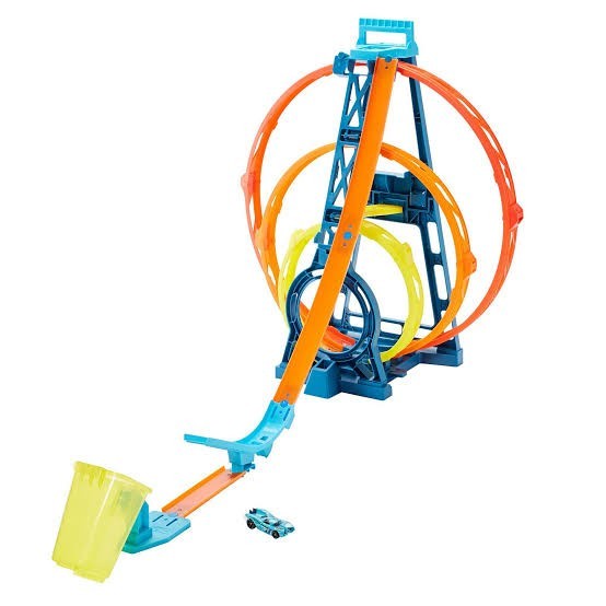 hot wheels triple loop track builder unlimited playset