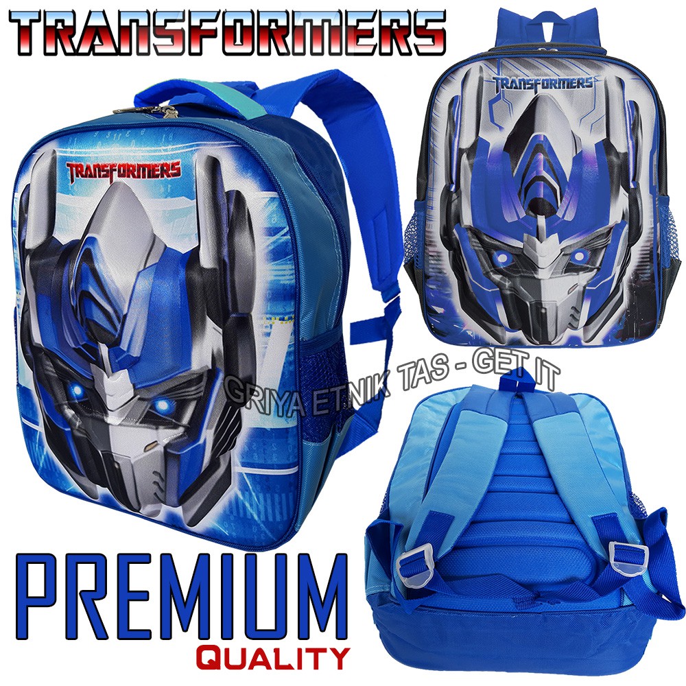 Tas Sekolah Anak Laki laki Transformers PREMIUM Gambar Timbul Tas Anak Karakter Tas punggung Anak Cowok
