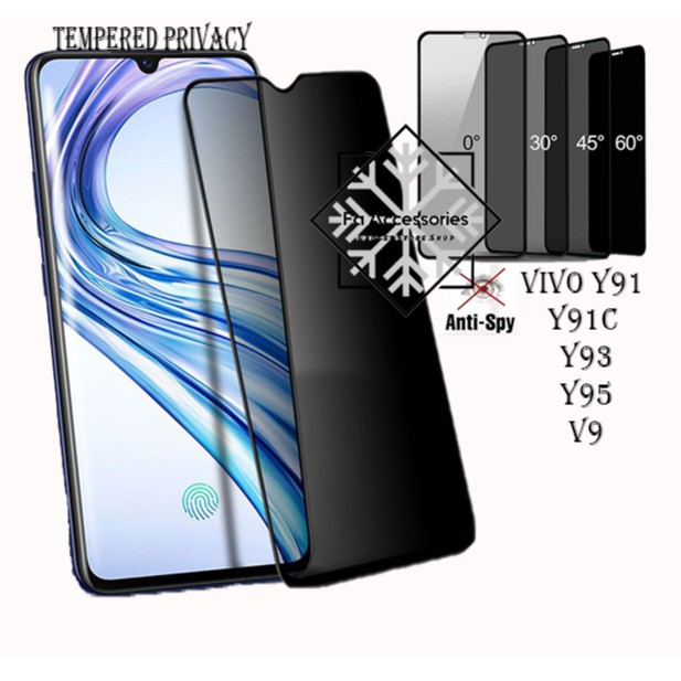 FA Tempered Glass Privacy Anti Spy Full Glue Vivo y1s y91 y91c y93 y95 v9 GORES INTIP C