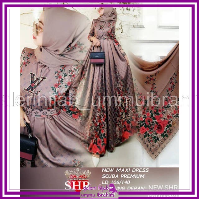 GHUI ~ Ori SHR | Lv Elvy Ellove Livia Batika Maxi Dress Scuba Import Premium