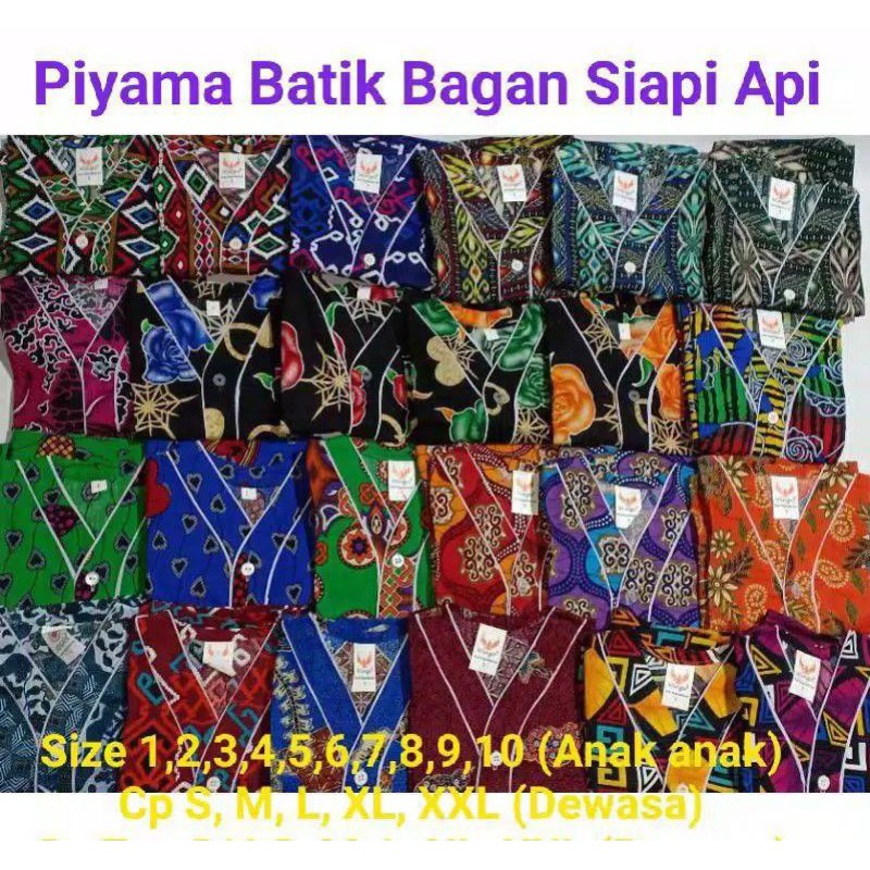 Grosir Piyama Batik Bagan Siapi-api ( buat Anak - Dewasa )