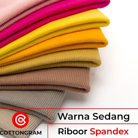 DISKON Kain Bahan Rib Jaket Rib bur Spandex Cotton Warna Sedang
