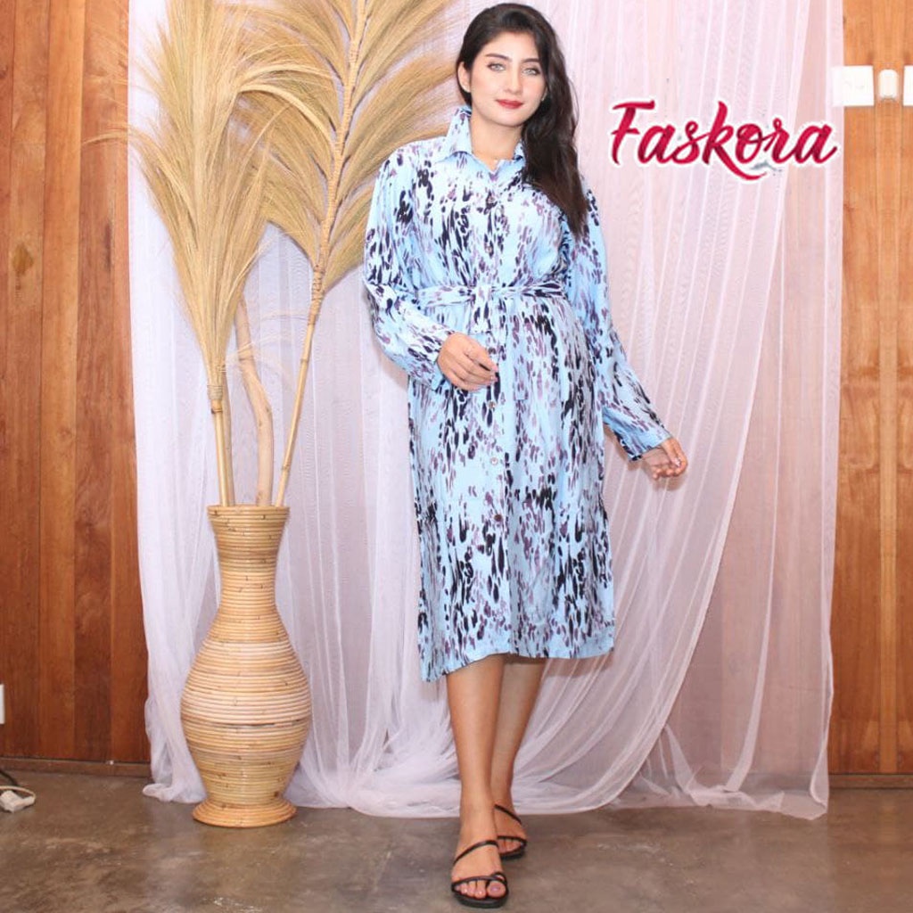 Dress Kemeja Wanita Lengan Panjang Manda Tie dye