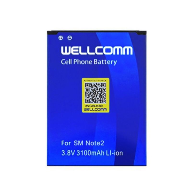 Baterai Battery Wellcomm Double IC Samsung Note 2(N-7100) Original