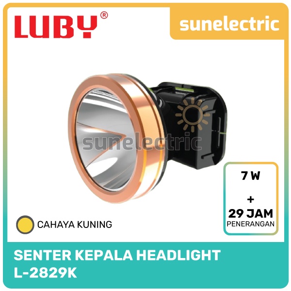 Luby L-2829 Senter Kepala LED / Rechargeable Headlight 7 Watt Tahan 29 Jam L2829 / L 2829