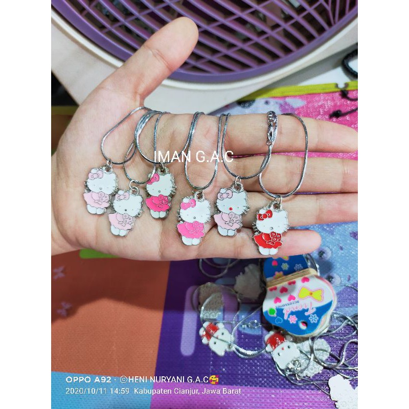 kalung anak rhodium liontin hellokitty